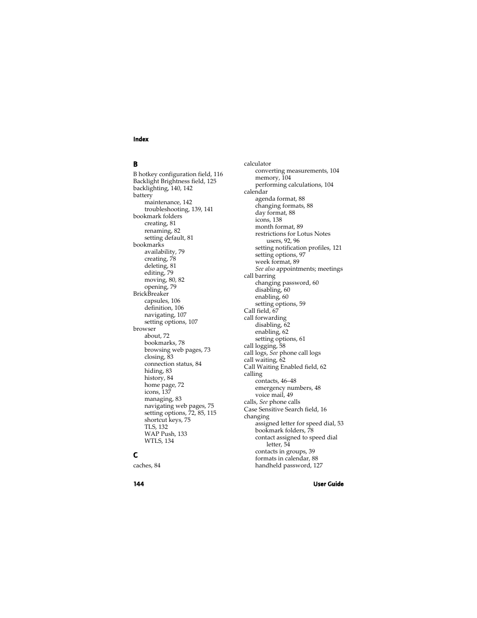 Blackberry 7780 User Manual | Page 144 / 154