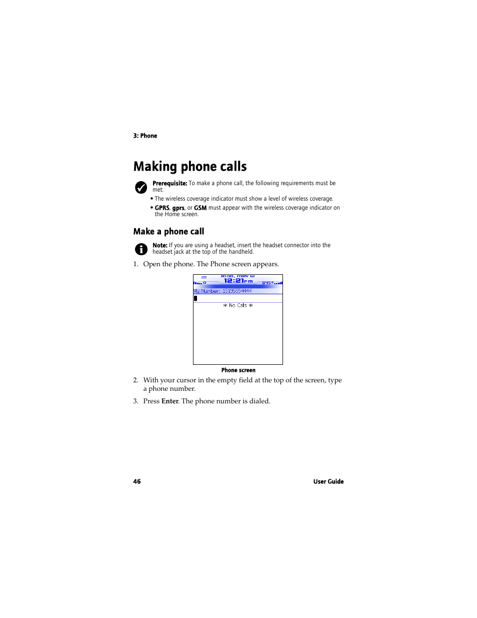 Making phone calls, Make a phone call | Blackberry 7780 User Manual | Page 46 / 154