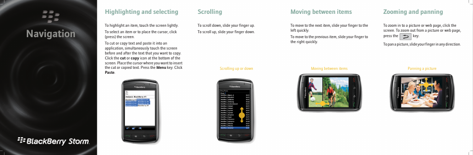 Blackberry Storm 9500 User Manual | 2 pages