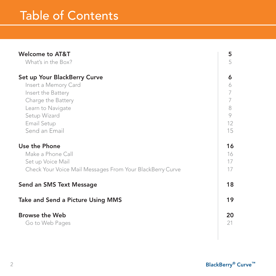 Blackberry Curve User Manual | Page 2 / 54