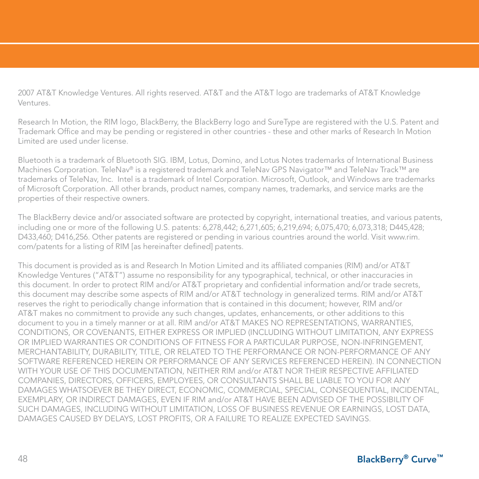 Blackberry Curve User Manual | Page 48 / 54