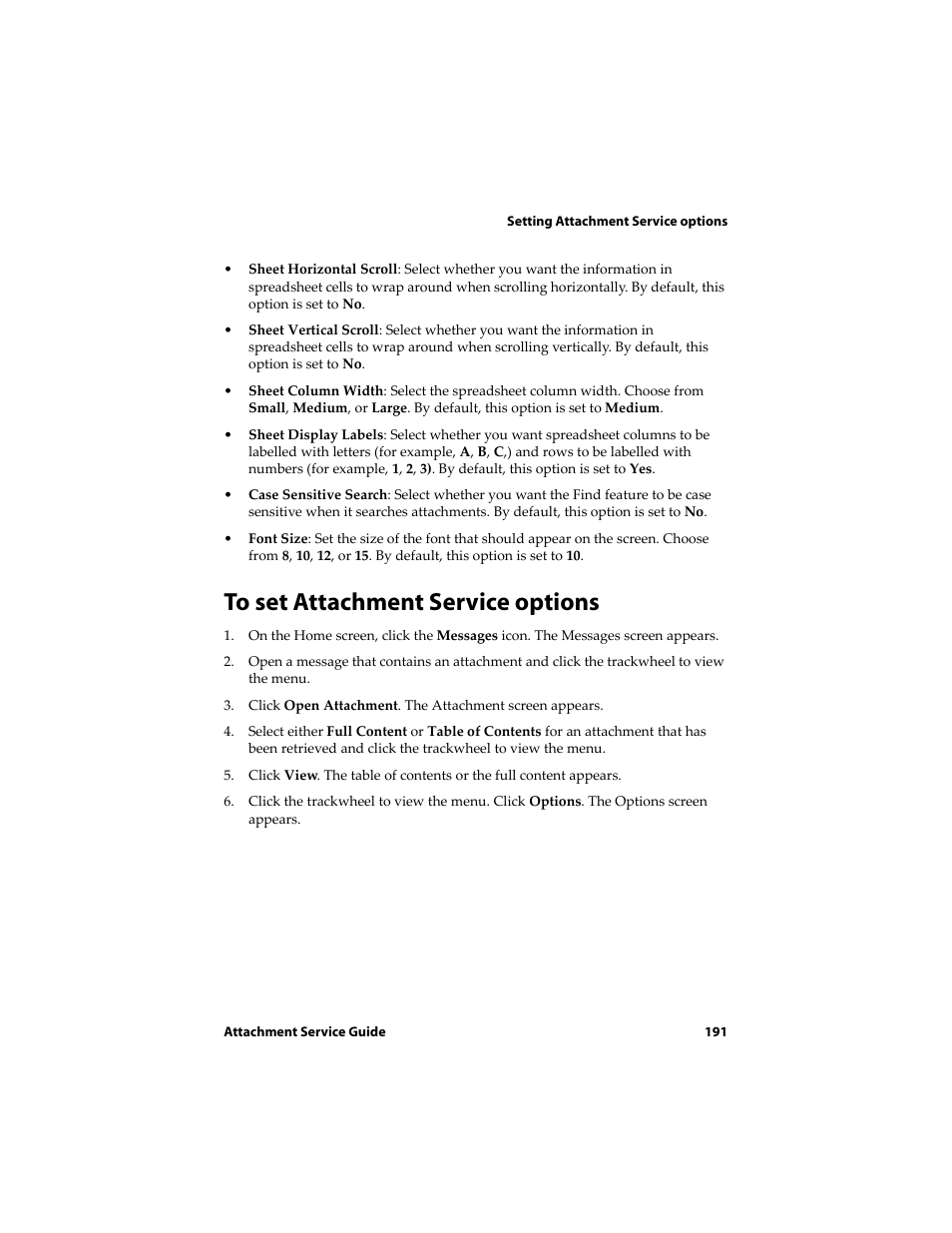 To set attachment service options | Blackberry 6710 User Manual | Page 191 / 309