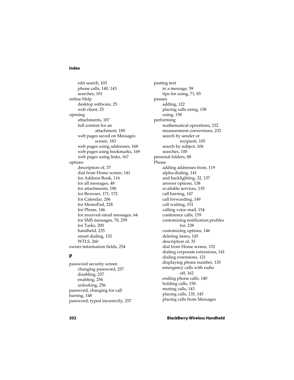 Blackberry 6710 User Manual | Page 302 / 309