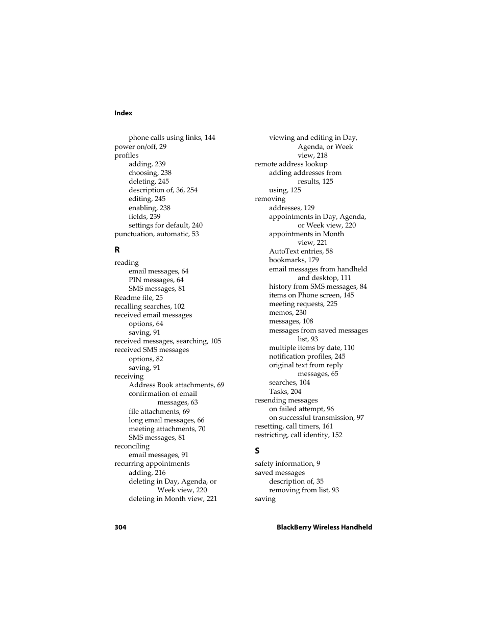 Blackberry 6710 User Manual | Page 304 / 309