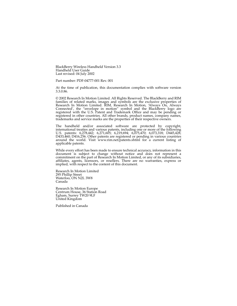 Blackberry 6720 User Manual | Page 2 / 277