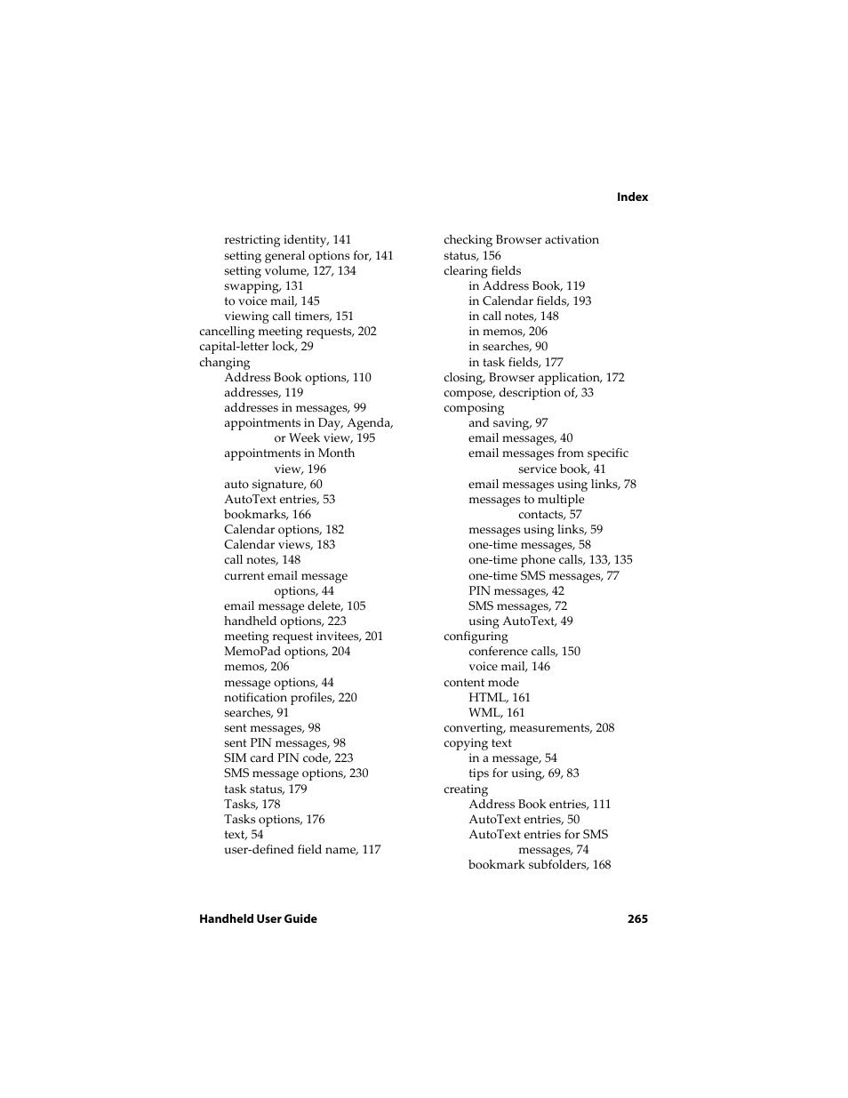 Blackberry 6720 User Manual | Page 265 / 277