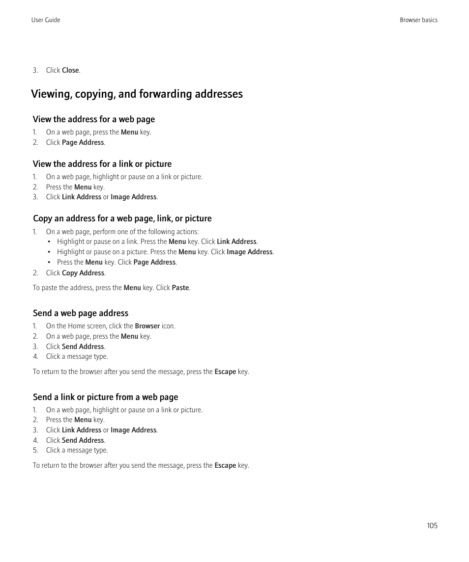 Viewing, copying, and forwarding addresses | Blackberry Curve 8520 User Manual | Page 107 / 278