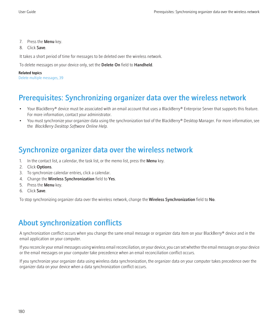 About synchronization conflicts | Blackberry Curve 8520 User Manual | Page 182 / 278