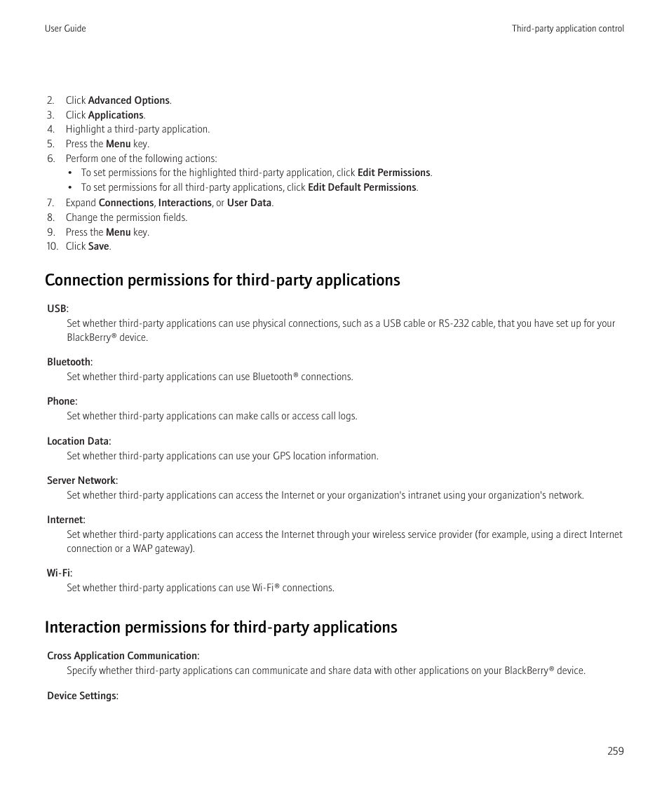 Blackberry Curve 8520 User Manual | Page 261 / 278