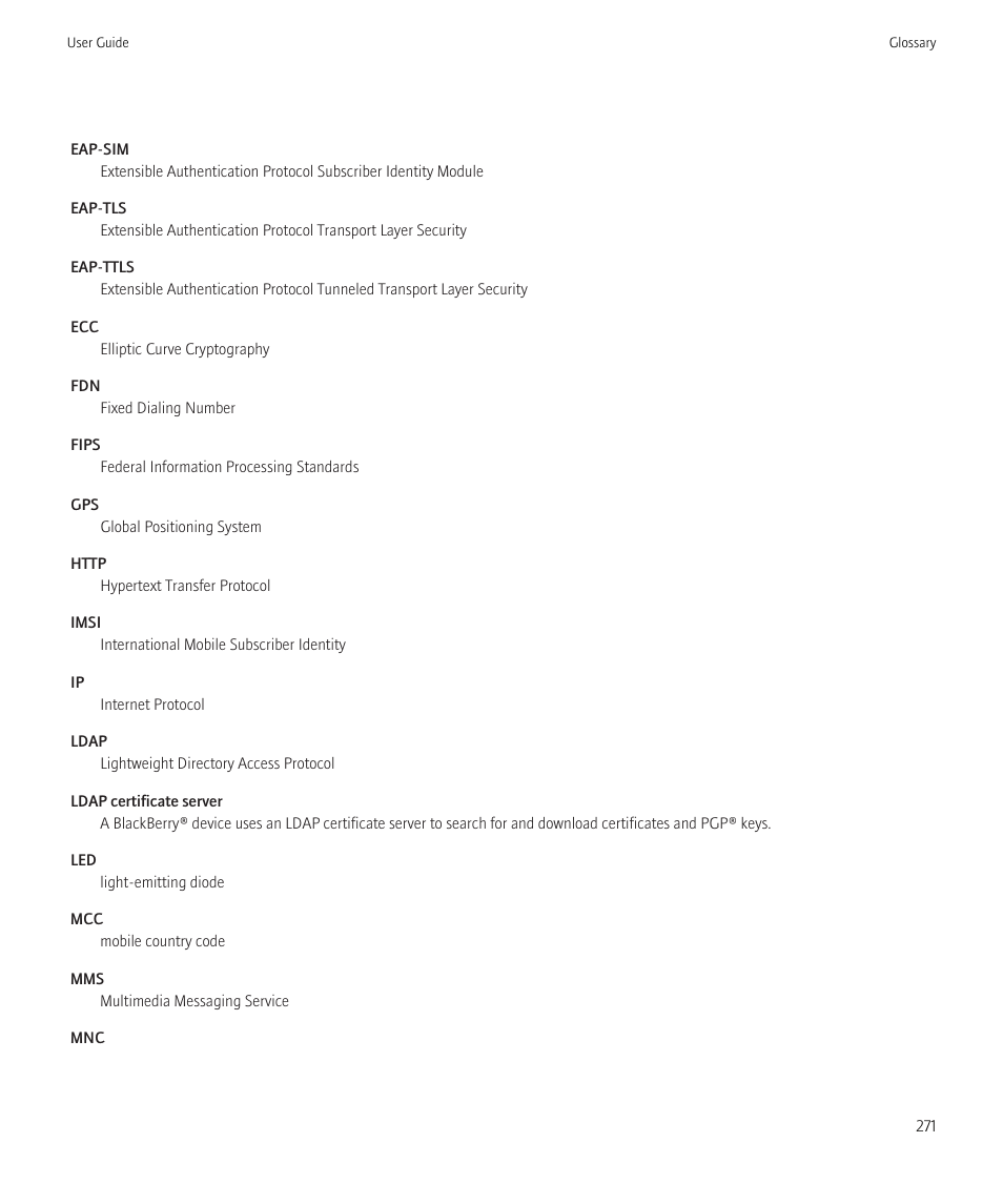 Blackberry Curve 8520 User Manual | Page 273 / 278