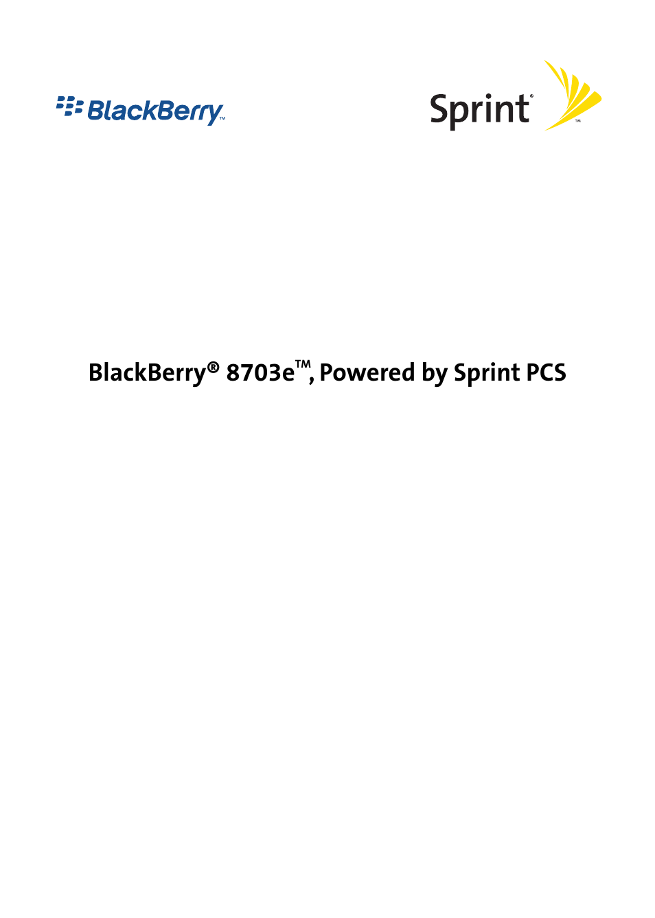 Blackberry 8703e User Manual | 56 pages