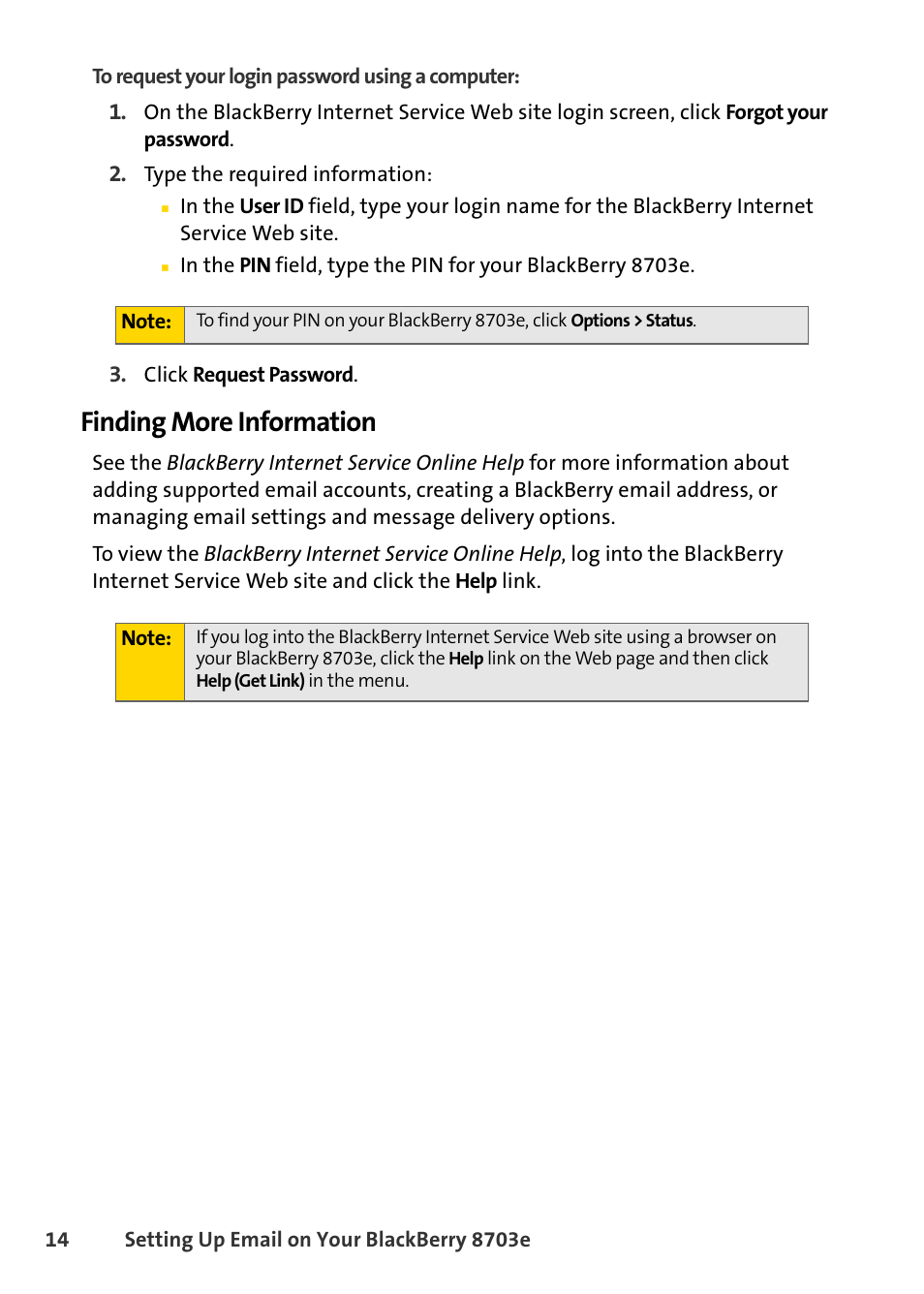Finding more information | Blackberry 8703e User Manual | Page 20 / 56