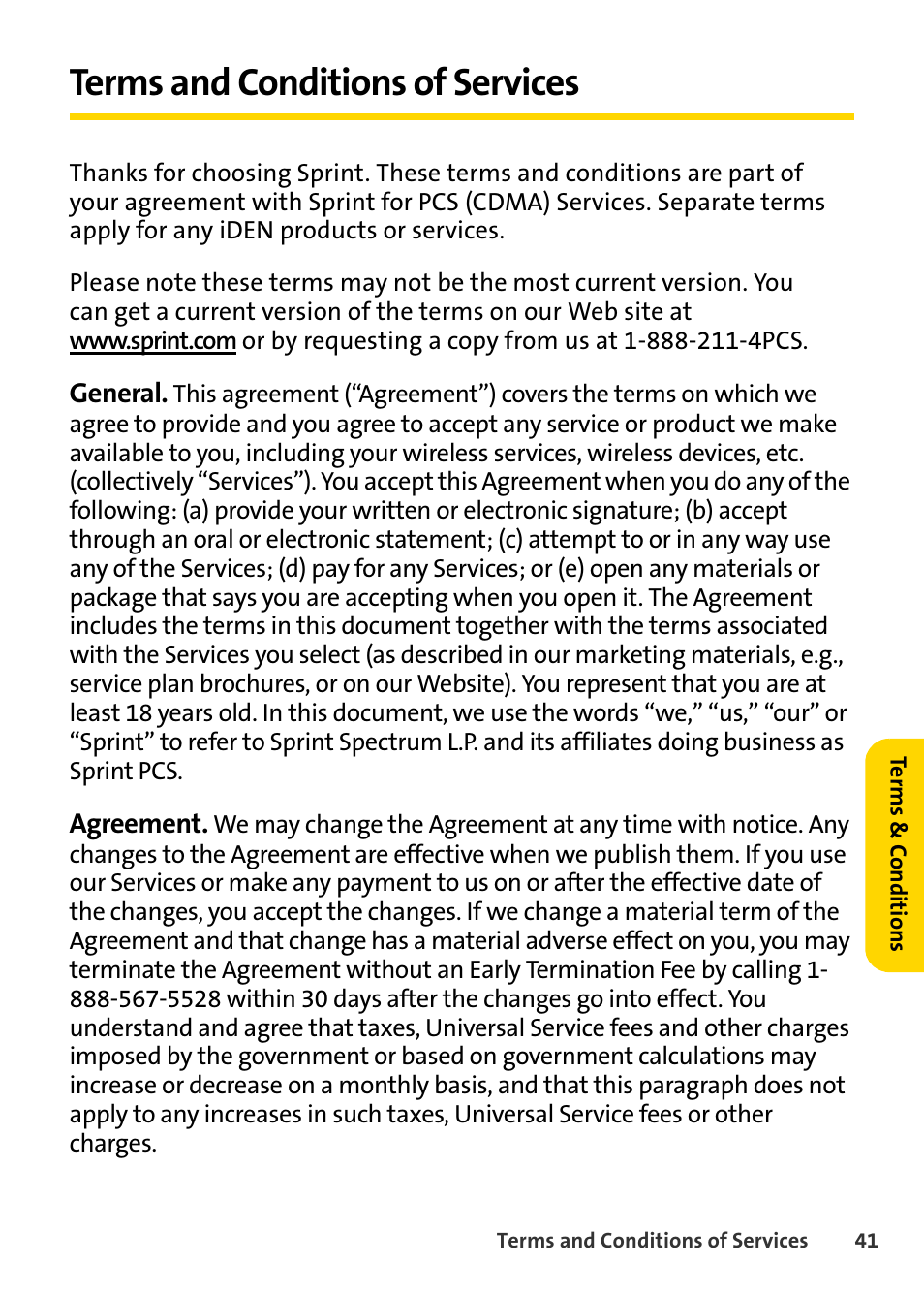 Terms and conditions of services | Blackberry 8703e User Manual | Page 47 / 56