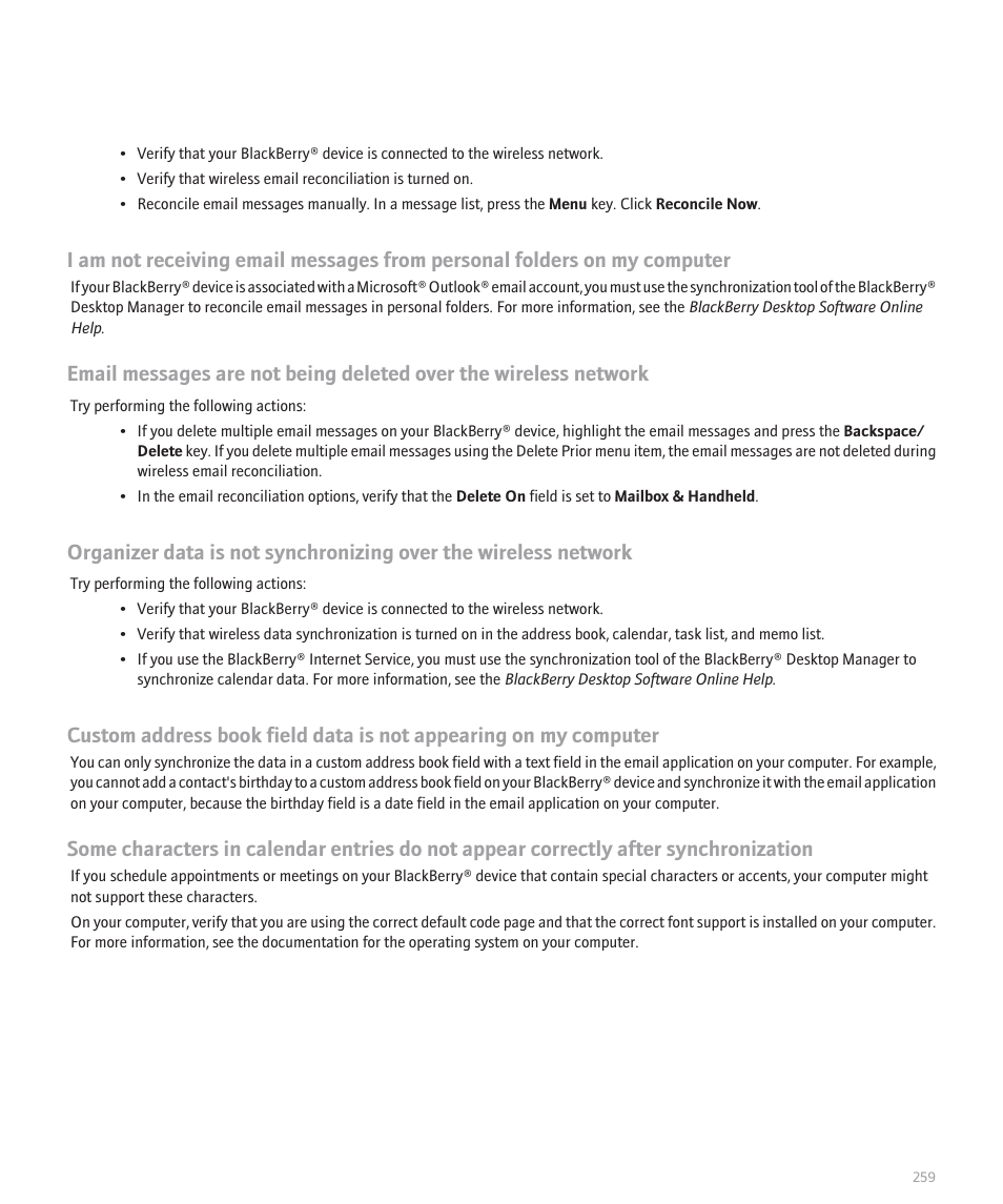 Blackberry 8330 User Manual | Page 261 / 272