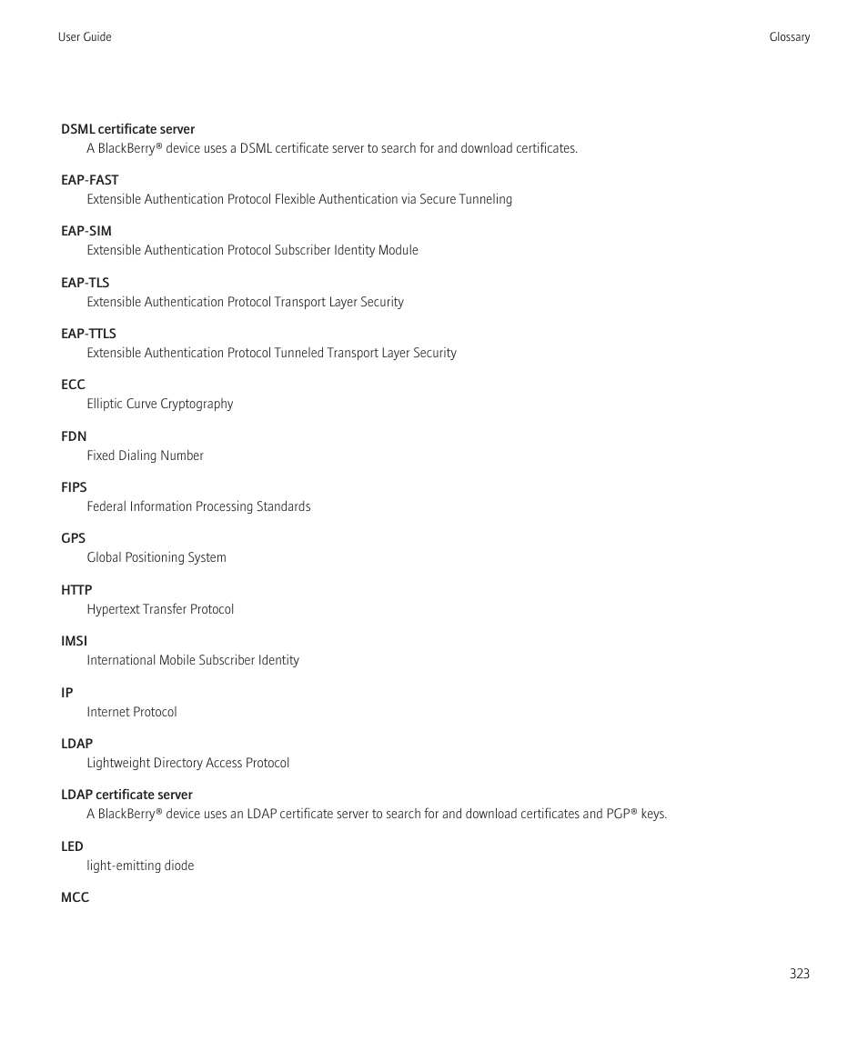Blackberry Bold 9700 User Manual | Page 325 / 332