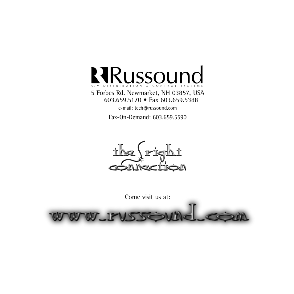 Russound SP503.1 User Manual | Page 12 / 12