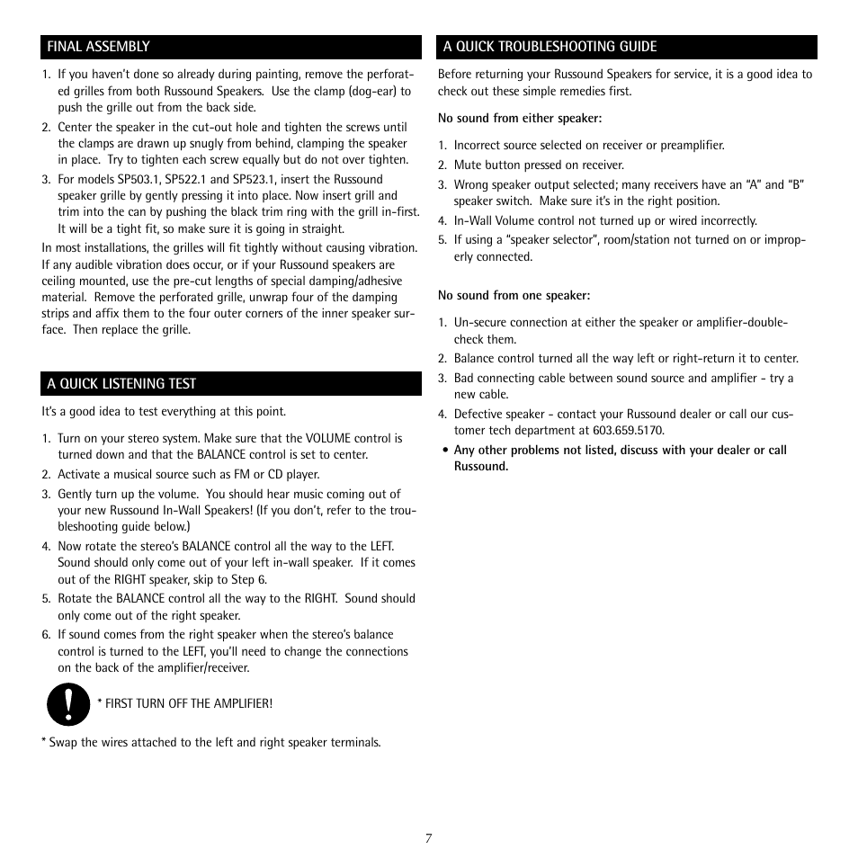 Russound SP503.1 User Manual | Page 7 / 12