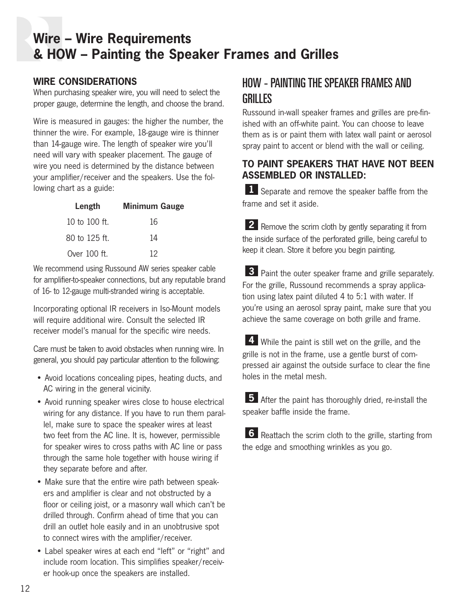 How - painting the speaker frames and grilles | Russound Advantage In-Ceiling speaker User Manual | Page 12 / 24