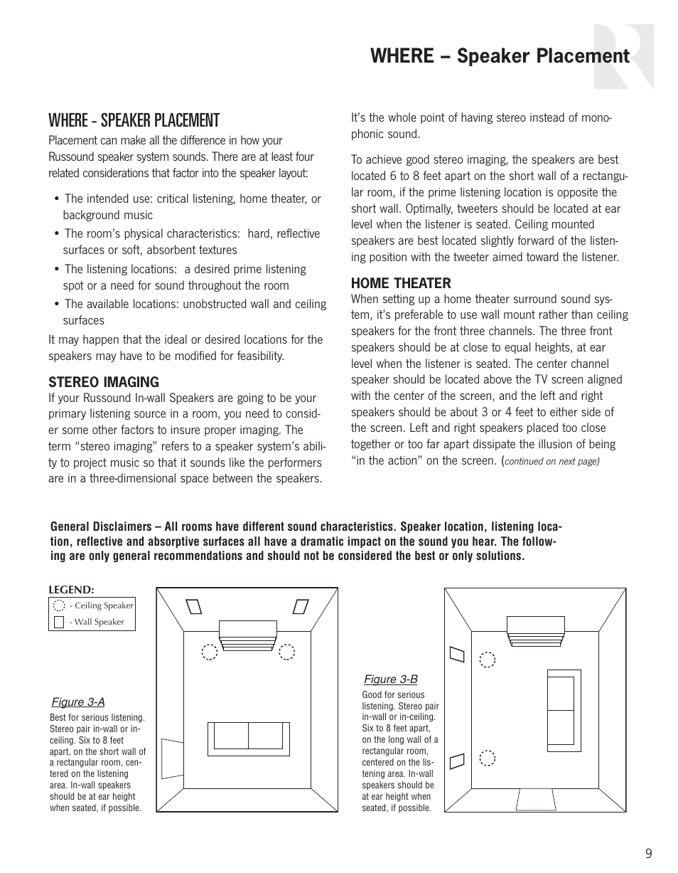 Russound Advantage In-Ceiling speaker User Manual | Page 9 / 24