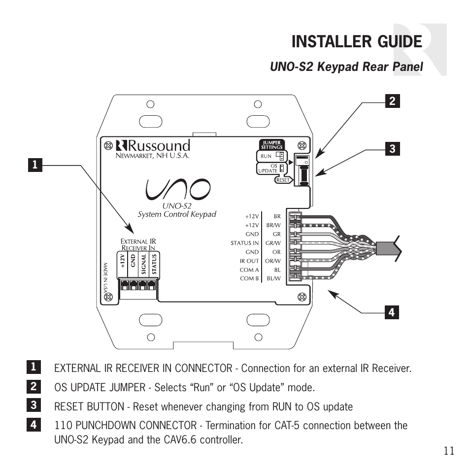 Installer guide | Russound UNO S2 User Manual | Page 11 / 20