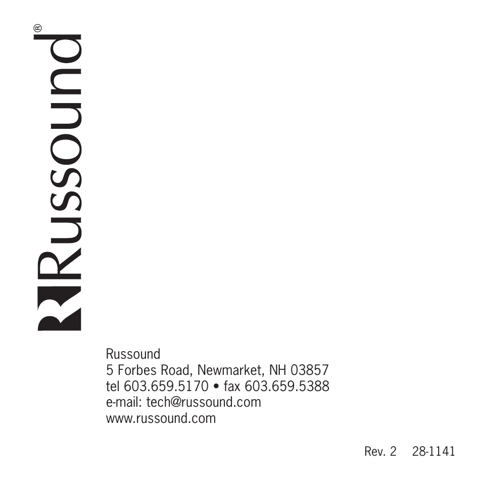 Russound UNO S2 User Manual | Page 20 / 20