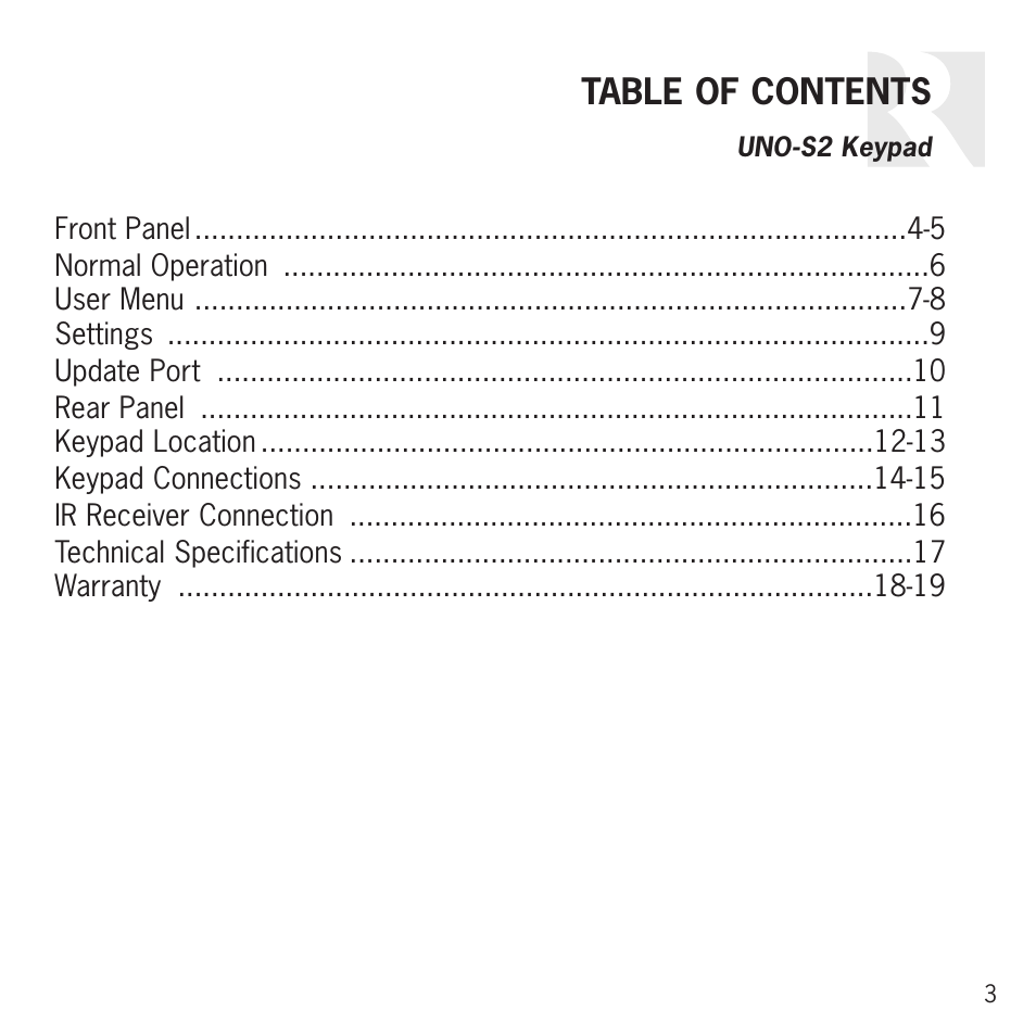 Russound UNO S2 User Manual | Page 3 / 20