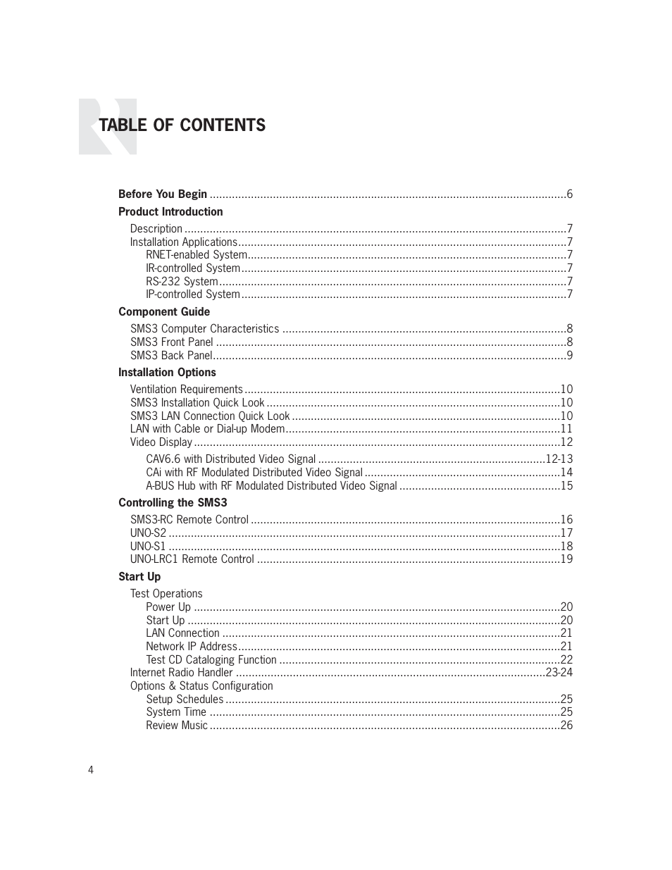 Russound SMS3 User Manual | Page 4 / 36