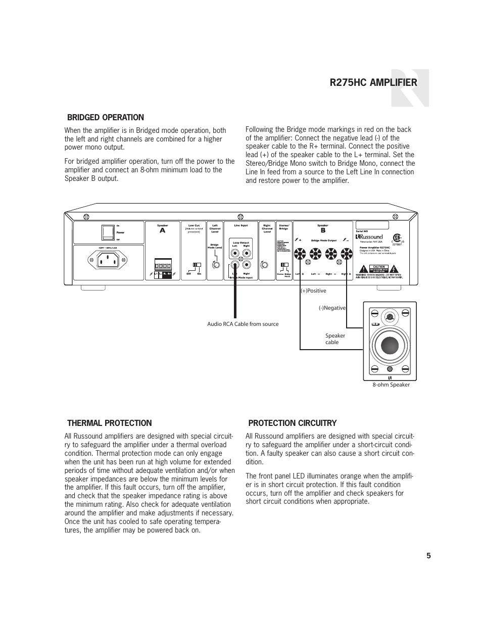 R275hc amplifier | Russound R275HC User Manual | Page 5 / 8