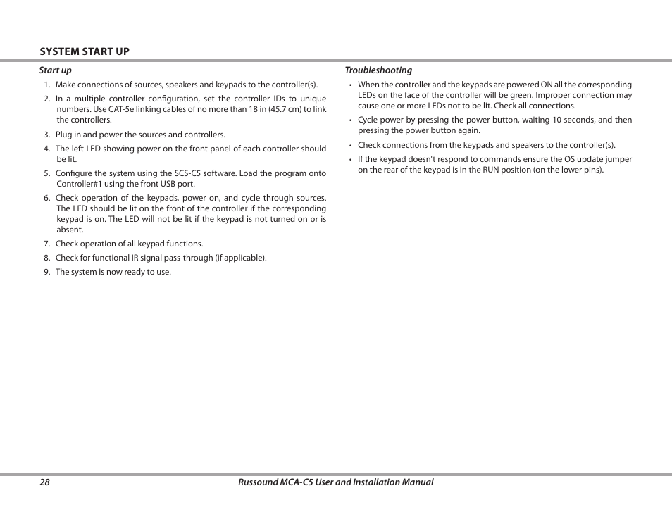 Russound MCA-C5 User Manual | Page 28 / 40