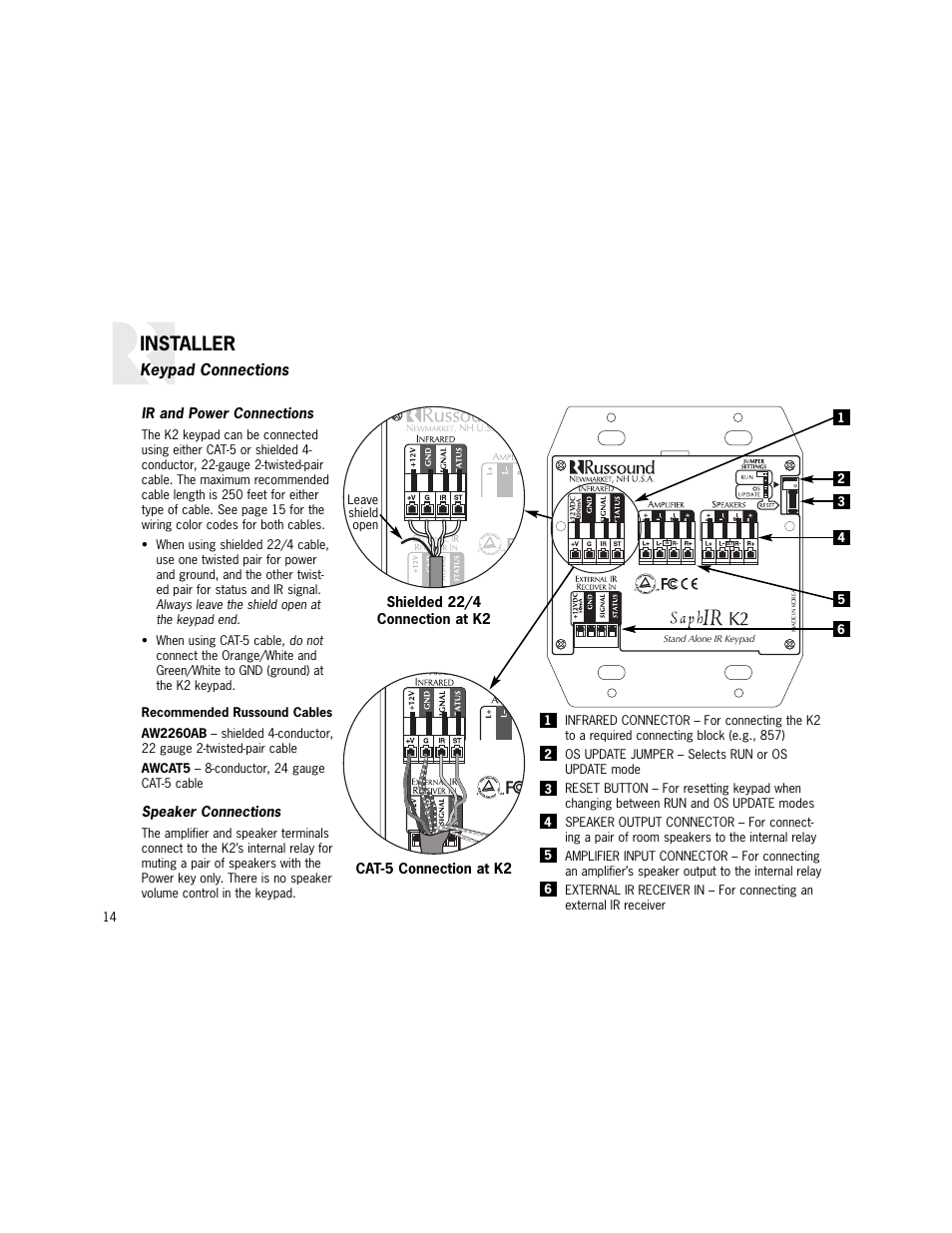 Installer | Russound K2 User Manual | Page 14 / 72