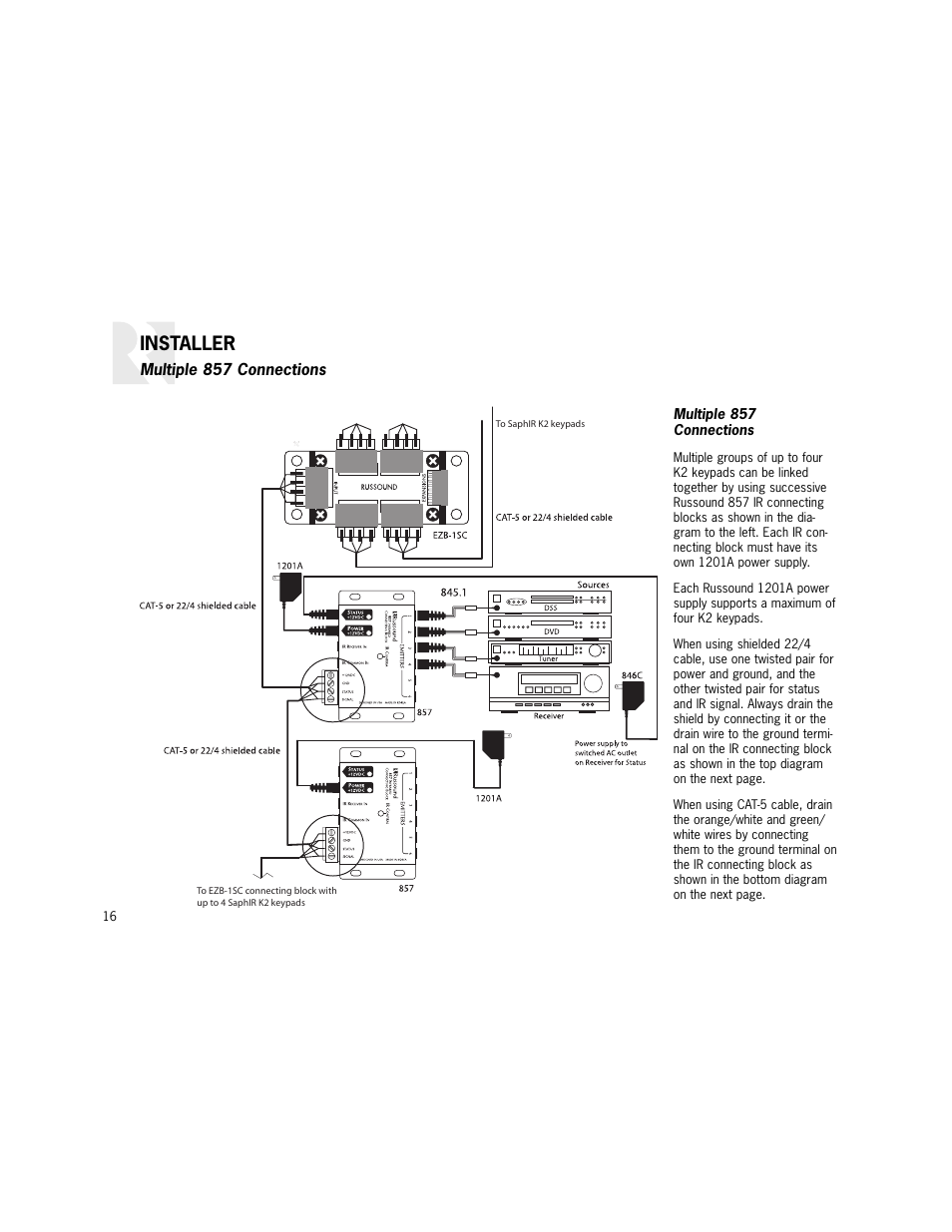 Installer | Russound K2 User Manual | Page 16 / 72