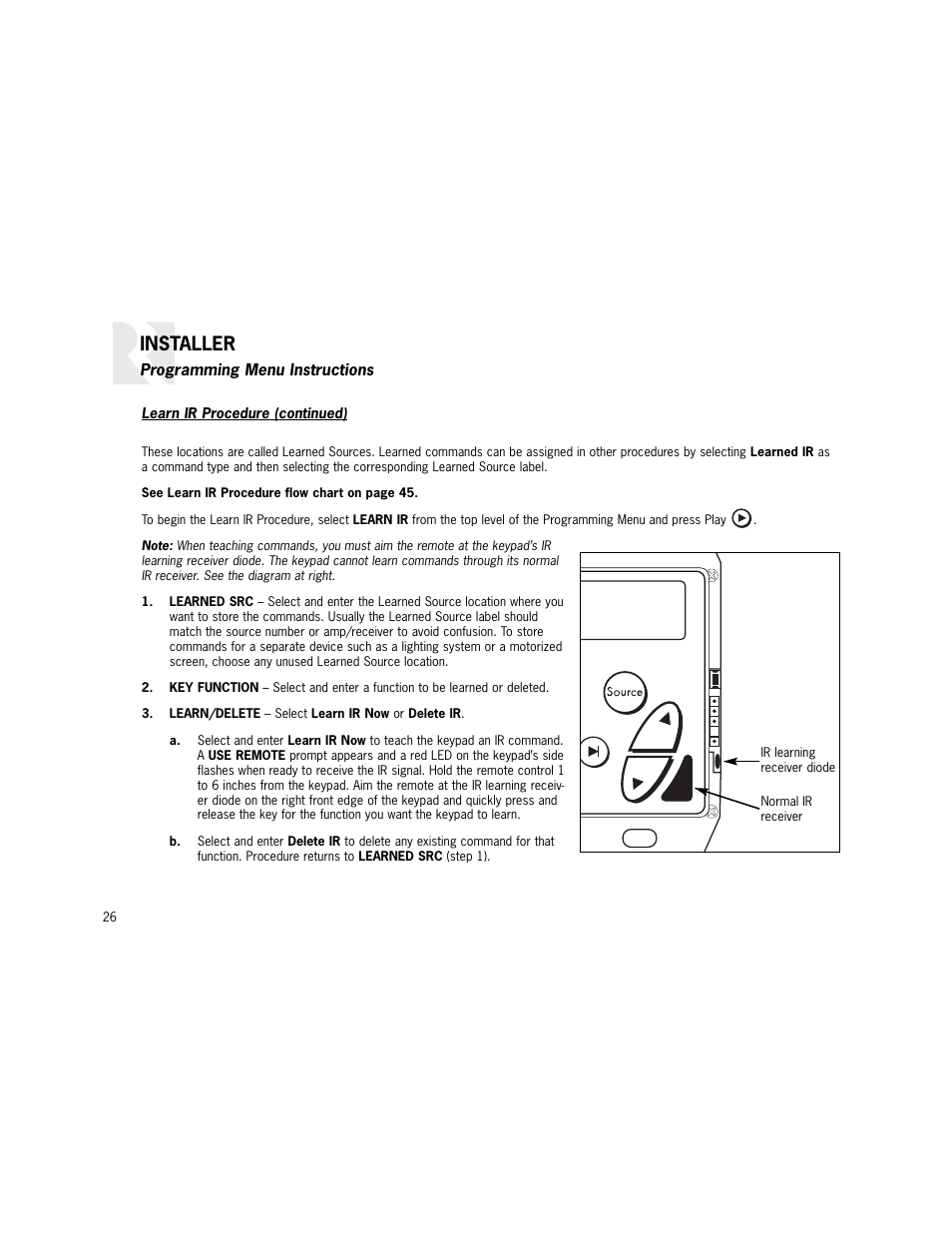 Installer | Russound K2 User Manual | Page 26 / 72