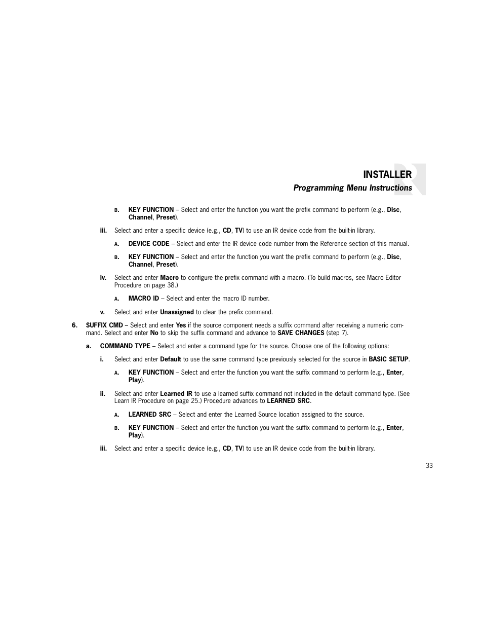 Installer | Russound K2 User Manual | Page 33 / 72