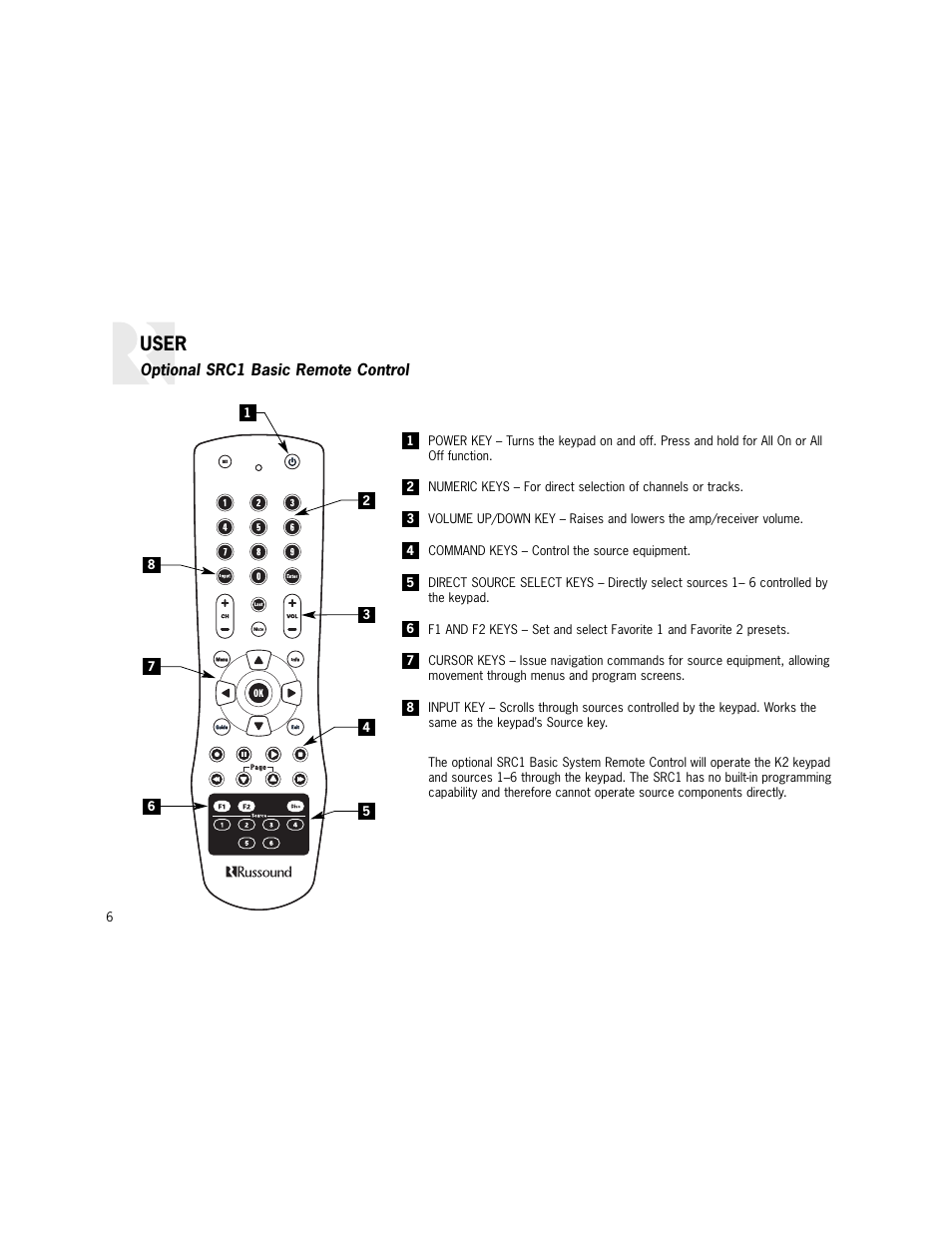 User | Russound K2 User Manual | Page 6 / 72