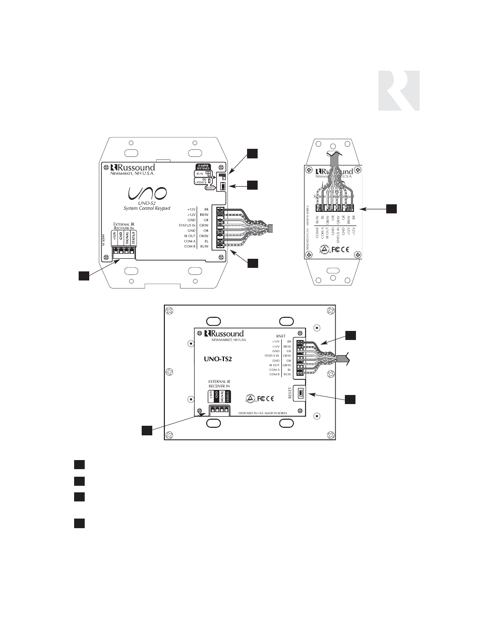 Installer, Component guide, Uno keypads-rear panel | Uno-ts2 uno-s2 uno-s1, Uno-ts2 | Russound CAV6.6 User Manual | Page 23 / 116