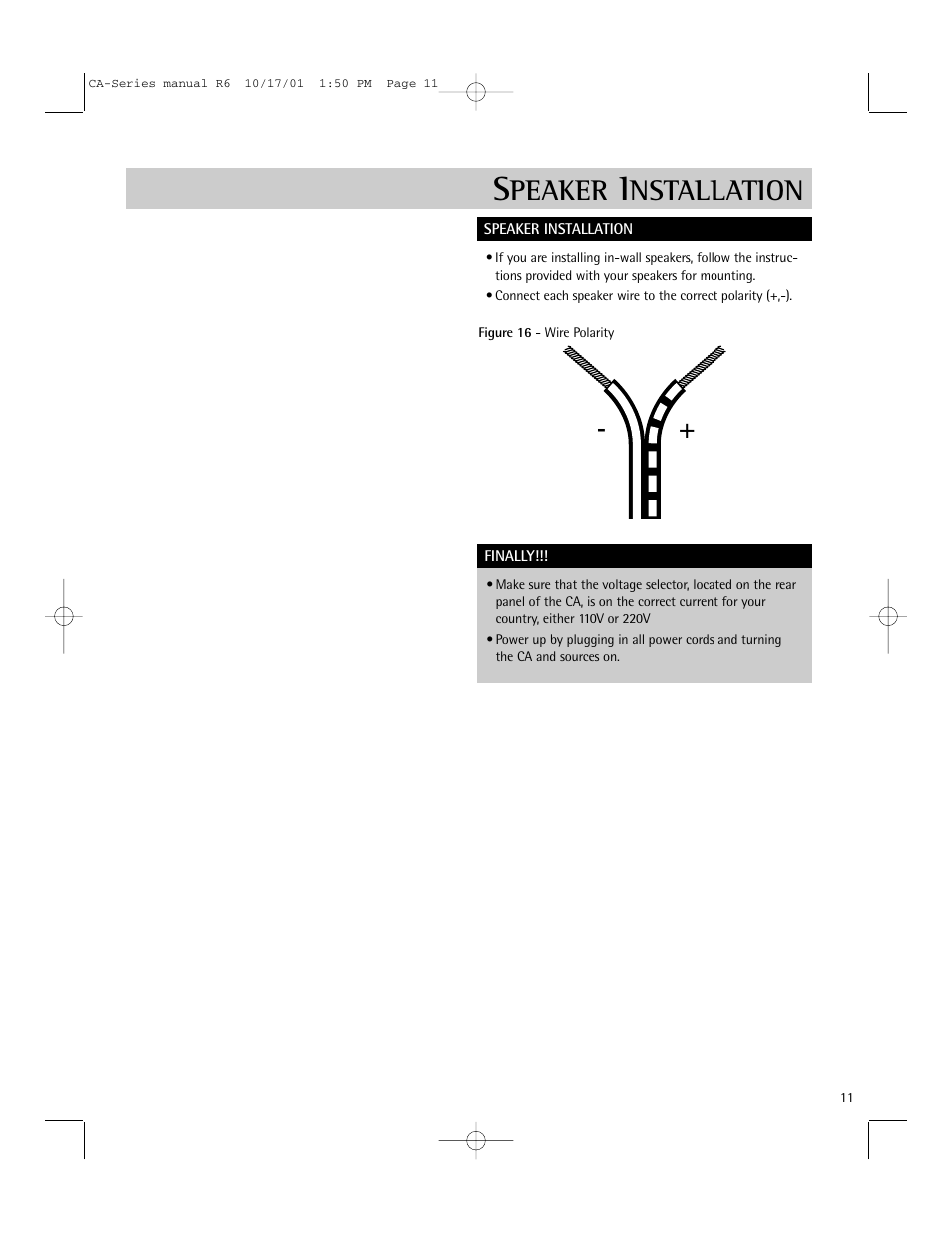 Peaker, Nstallation | Russound CA-Series User Manual | Page 11 / 16