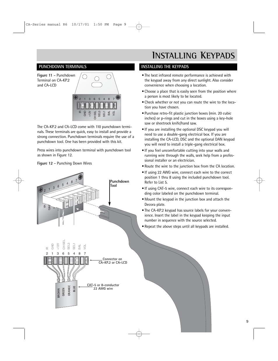 Nstalling, Eypads | Russound CA-Series User Manual | Page 9 / 16