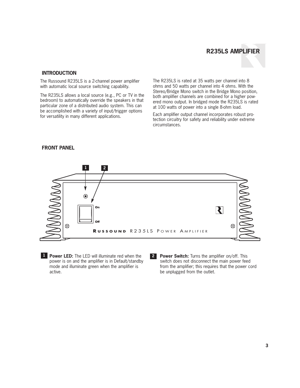 R235ls amplifier | Russound R235LS User Manual | Page 3 / 8
