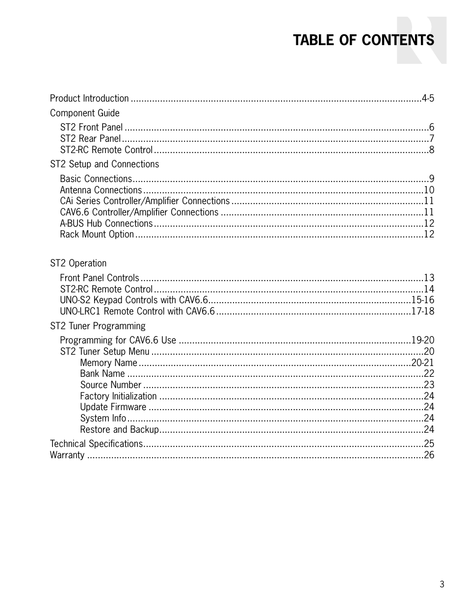 Russound ST2 User Manual | Page 3 / 28