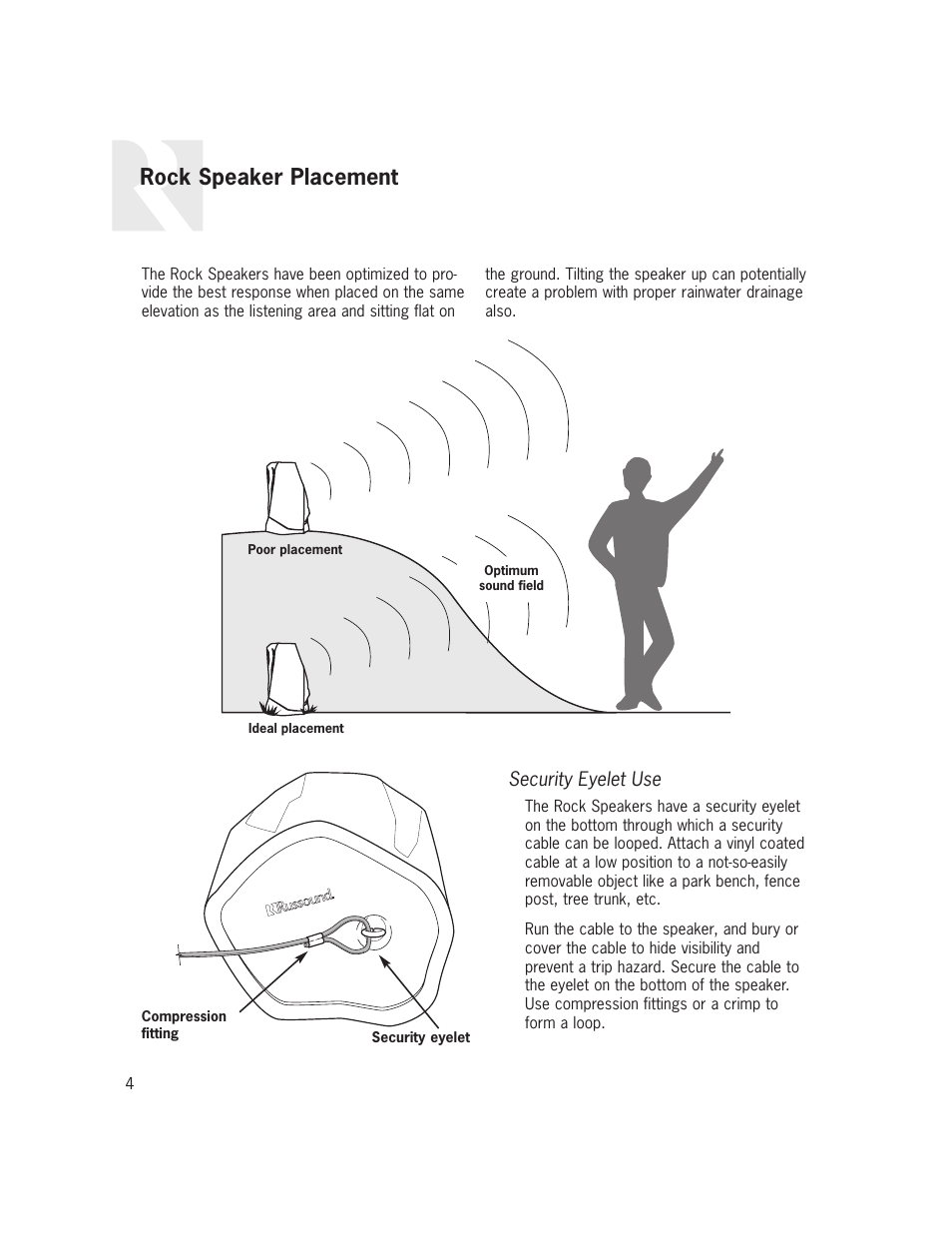 Rock speaker placement | Russound OB-R6G User Manual | Page 4 / 8