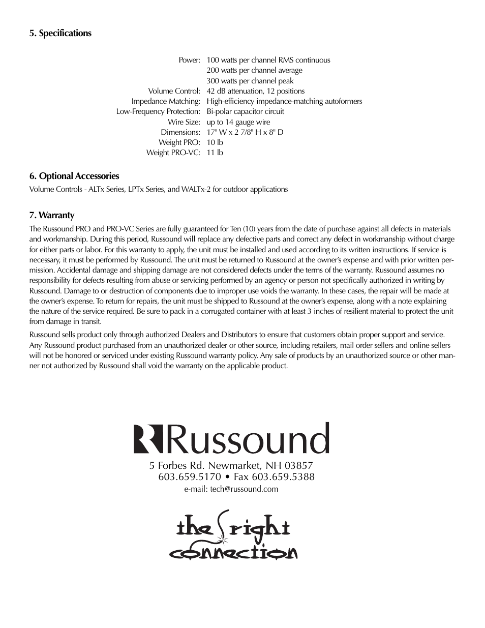 Russound PRO User Manual | Page 4 / 4