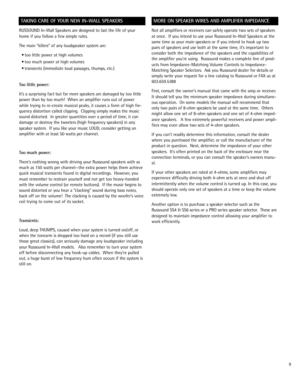 Russound SP622.1 User Manual | Page 9 / 12