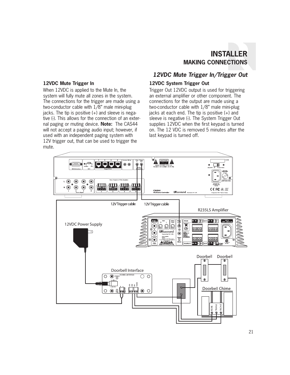 Installer | Russound CAS44 User Manual | Page 21 / 40