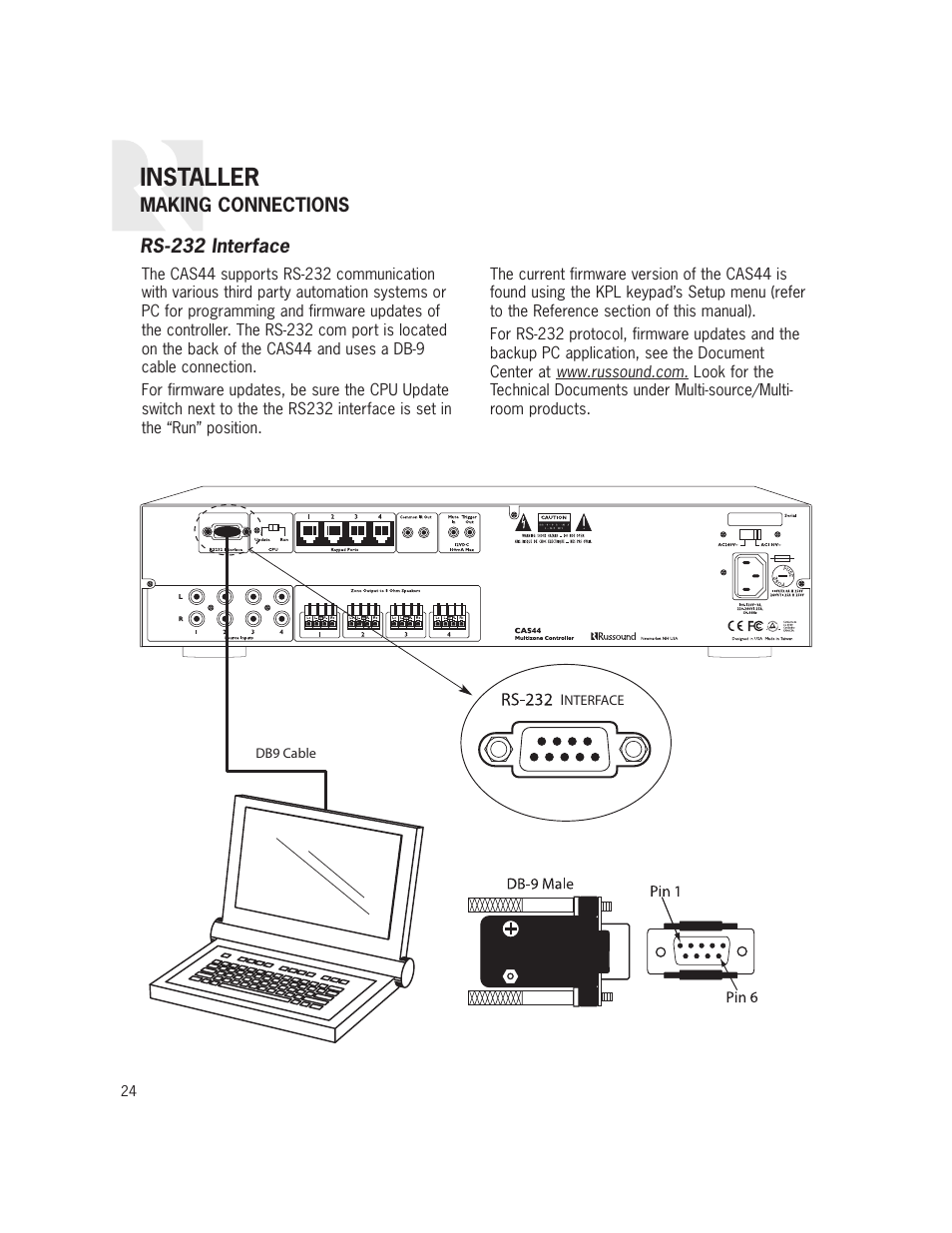 Installer | Russound CAS44 User Manual | Page 24 / 40