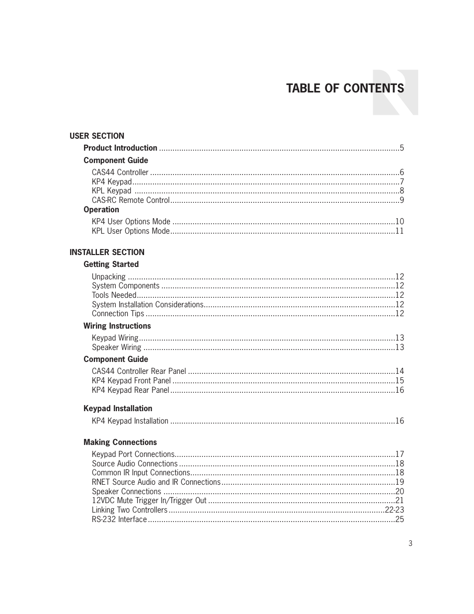 Russound CAS44 User Manual | Page 3 / 40