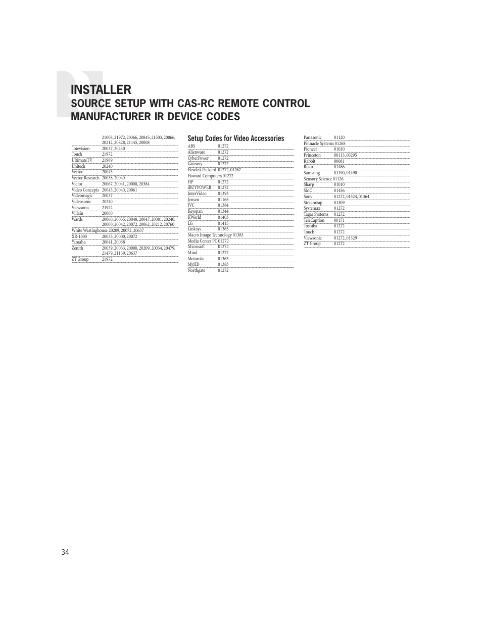 Installer | Russound CAS44 User Manual | Page 34 / 40