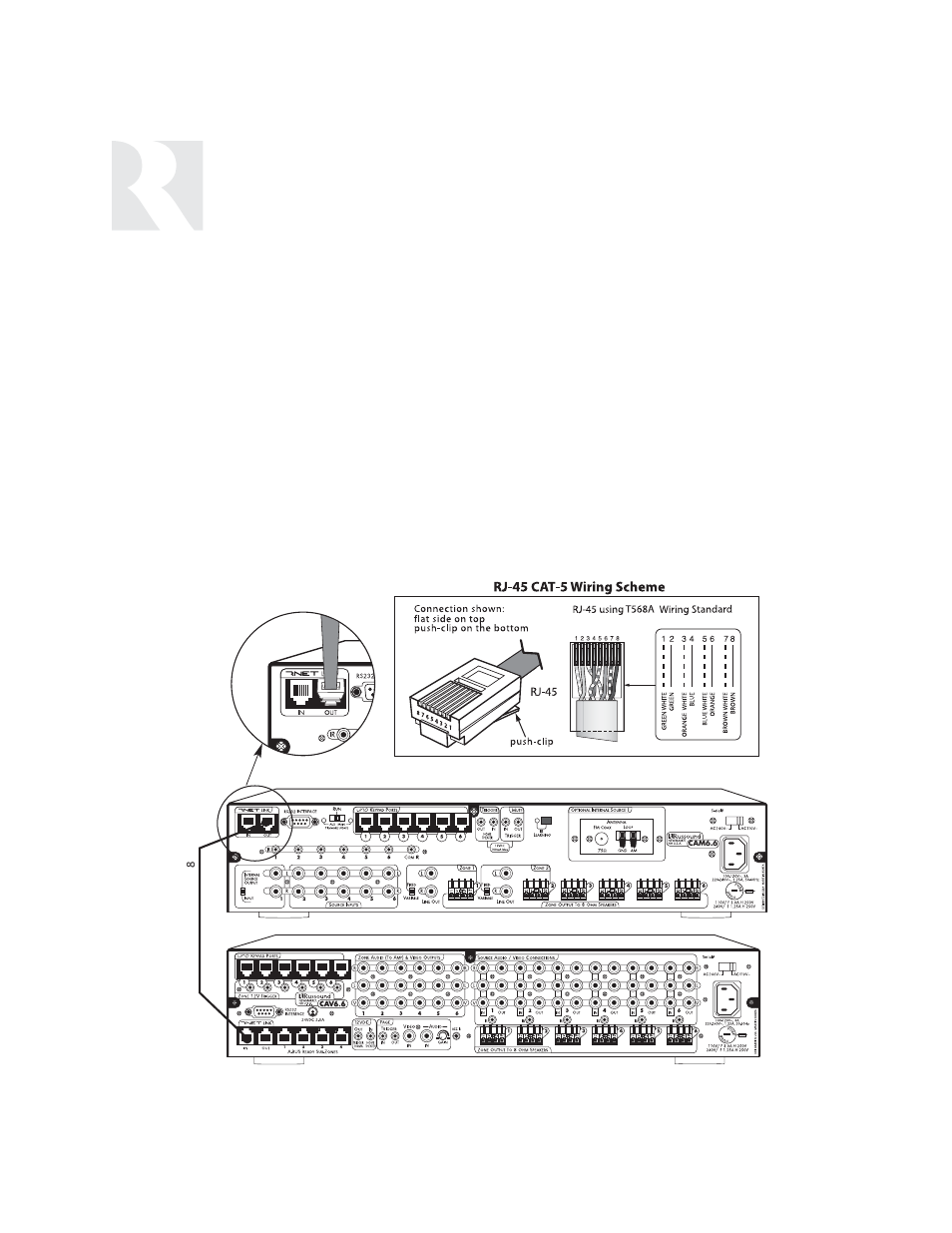 Installer, Making connections rnet link in and link out | Russound SIX-SOURCE CONTROLLER CAM6.6 User Manual | Page 40 / 116