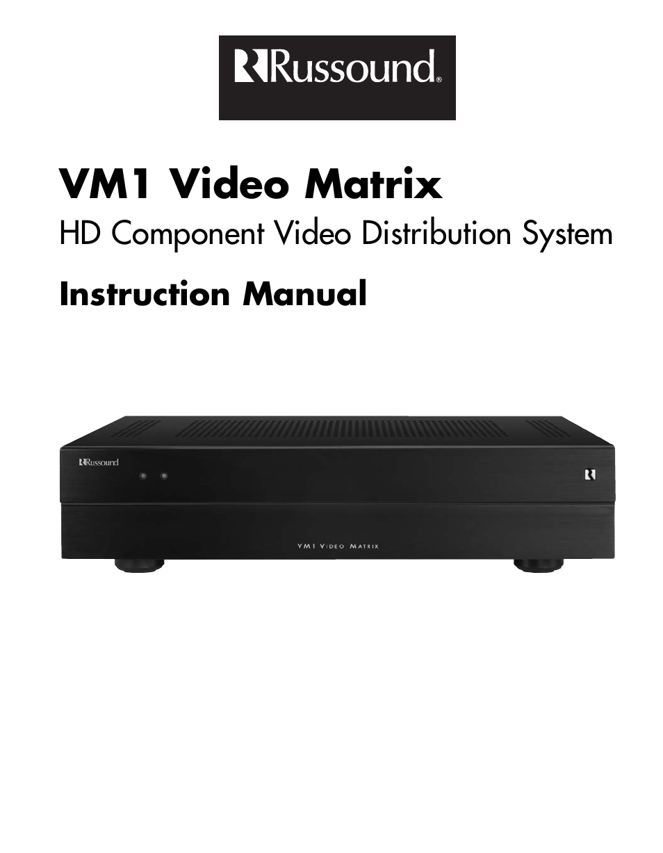 Russound VIDEO MATRIX VM1 User Manual | 12 pages