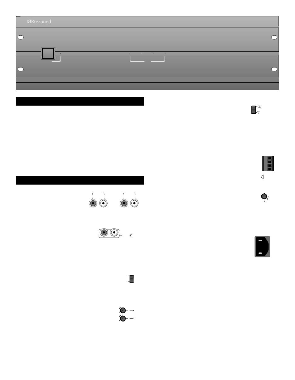 Front panel, Back panel connections | Russound DPA-4.8 User Manual | Page 5 / 8