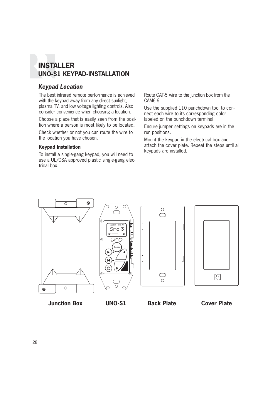 Installer | Russound CAM6.6T-S1 User Manual | Page 28 / 112